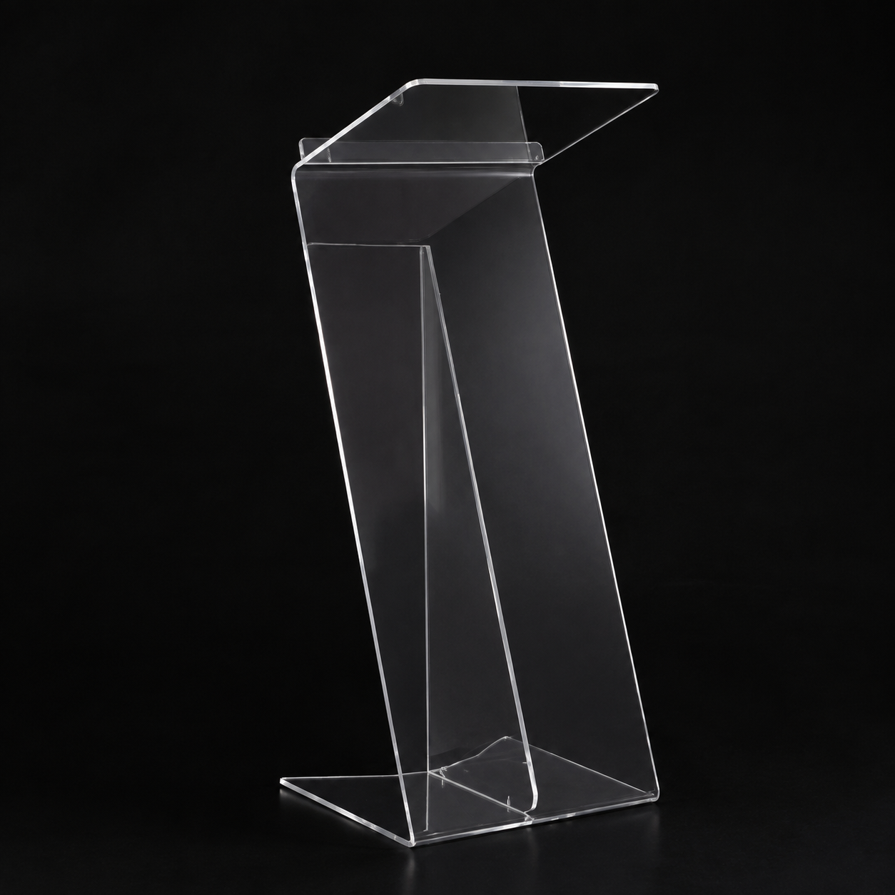 Acrylic Podium AT10 – Modern Slanted Clear Acrylic Lectern
