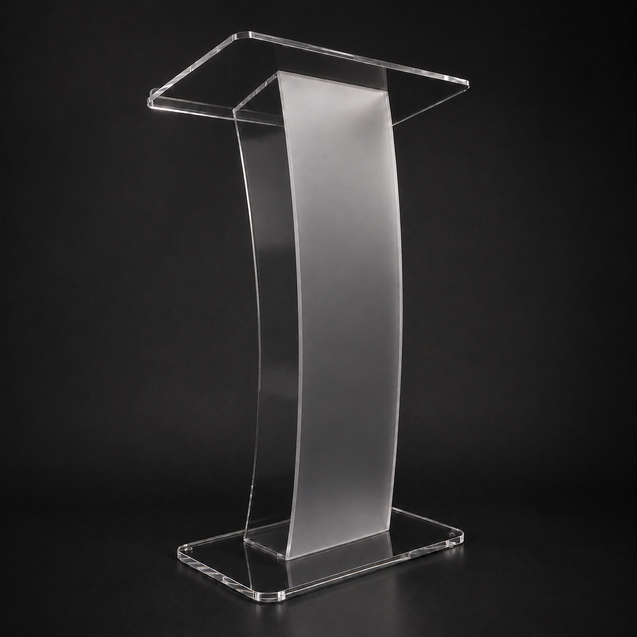Acrylic Podium AT08 – Frosted Panel Clear Acrylic Lectern