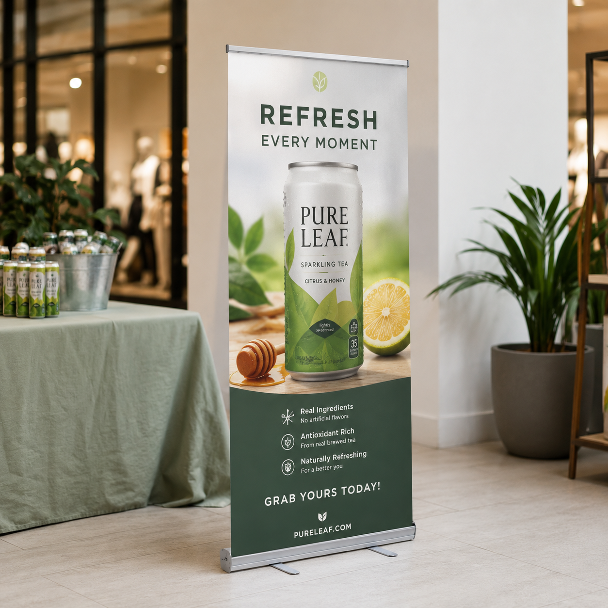 Custom Roll-Up Banner Stand – 33" x 62" Retractable Display