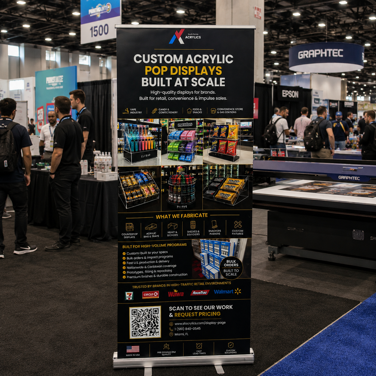 Custom Roll-Up Banner Stand – 33" x 62" Retractable Display