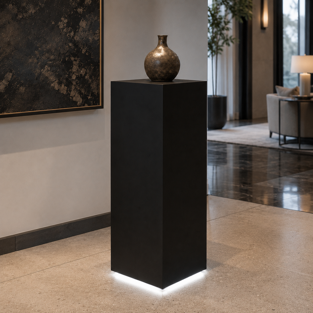 Floor LED Accent Lighted Pedestals – Underlit Display Stands