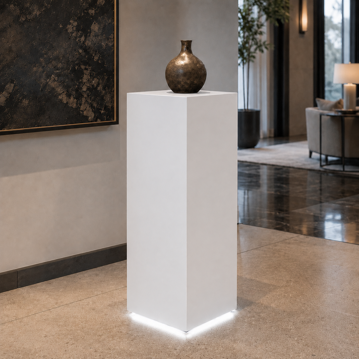 Floor LED Accent Lighted Pedestals – Underlit Display Stands