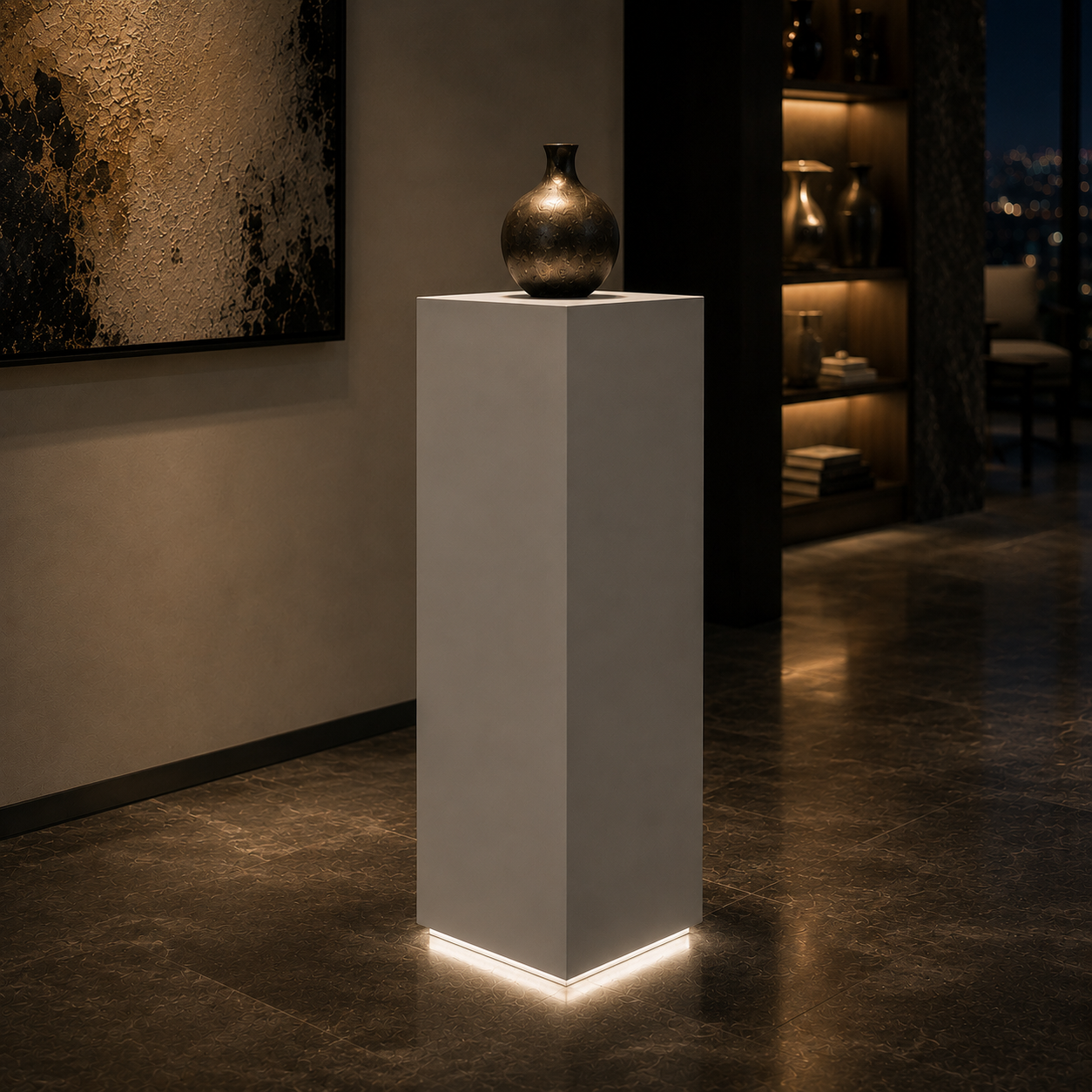 Floor LED Accent Lighted Pedestals – Underlit Display Stands